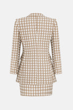 Load image into Gallery viewer, Houndstooth Double-Breasted Blazer and Slit Skirt Set