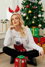 Load image into Gallery viewer, Animal Graphic Round Neck Fuzzy Sweater