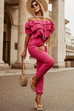 Load image into Gallery viewer, Off-Shoulder Layered Jogger Jumpsuit