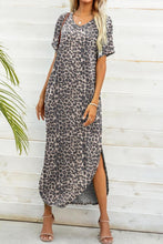 Load image into Gallery viewer, Printed V-Neck Curved Hem Dress