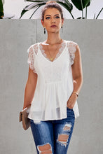 Load image into Gallery viewer, Lace Capped Sleeve Lined Top