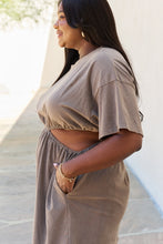 Load image into Gallery viewer, HEYSON Summer Field Cutout T-Shirt Dress in Taupe