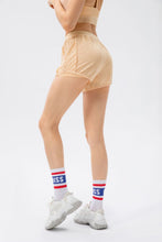 Load image into Gallery viewer, Faux Layered Elastic Waist Pocket Active Shorts