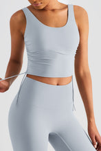 Load image into Gallery viewer, Side Drawstring Scoop Neck Sports Tank