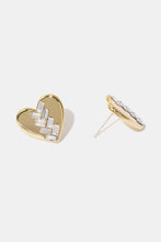 Load image into Gallery viewer, Inlaid Glass Heart-Shaped Stud Earrings