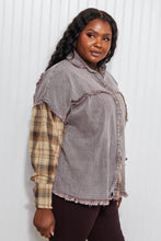 Load image into Gallery viewer, POL At Twilight Full Size Plaid Contrast Shacket