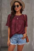 Load image into Gallery viewer, Round Neck Puff Sleeve Blouse
