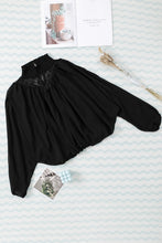Load image into Gallery viewer, Spliced Lace Frilled Neck Blouse