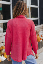 Load image into Gallery viewer, Waffle-Knit Collared Neck Dropped Shoulder Shirt