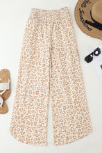 Load image into Gallery viewer, Plus Size Leopard Smocked Wide Leg Pants