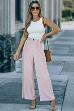 Load image into Gallery viewer, Pleated Detail Wide Leg Pants with Pockets