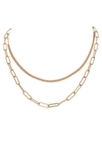 Load image into Gallery viewer, Snake Chain and Cable Chain Double-Layered Necklace