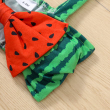 Load image into Gallery viewer, Baby Girl Watermelon Print Bow Cropped Top and Skort Set