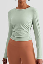 Load image into Gallery viewer, Gathered Detail Long Sleeve Sports Top