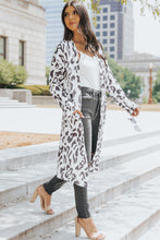 Load image into Gallery viewer, Leopard Print Open Front Longline Top with Pockets
