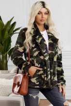 Load image into Gallery viewer, Printed Button Detail Teddy Jacket with Pockets