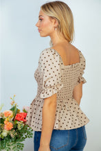Load image into Gallery viewer, White Birch Spot On Full Size Polka Dot Top