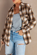 Load image into Gallery viewer, Plaid Curved Hem Button Down Shirt Jacket
