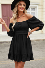 Load image into Gallery viewer, Tie-Back Ruffled Hem Square Neck Mini Dress