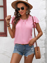Load image into Gallery viewer, Textured Flutter Sleeve Blouse