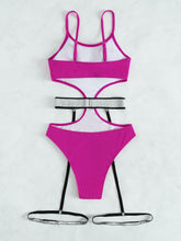 Load image into Gallery viewer, Glitter Cutout Spaghetti Strap One-Piece Swimsuit