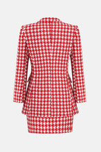 Load image into Gallery viewer, Houndstooth Double-Breasted Blazer and Slit Skirt Set