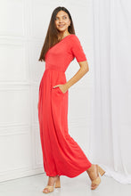 Load image into Gallery viewer, Celeste Sweetheart Full Size Short Sleeve Maxi Dress in Orange