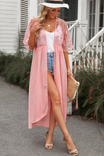 Load image into Gallery viewer, Floral Mesh Lace Crochet Open Front Kimono