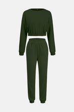 Load image into Gallery viewer, Elastic Hem Crop Top and Pants Set