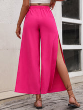 Load image into Gallery viewer, Hot Pink Slit Casual Cropped Flowy Pants