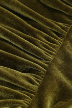 Load image into Gallery viewer, Ruched Tulip Hem Velvet Mini Dress