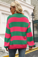 Load image into Gallery viewer, Striped Balloon Sleeve Knit Pullover