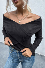 Load image into Gallery viewer, Crisscross Off-Shoulder Rib-Knit Top