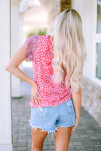 Load image into Gallery viewer, Leopard Print Lace Short Sleeve Blouse