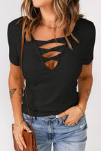 Load image into Gallery viewer, Strappy Ribbed Knit T-Shirt