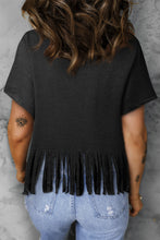 Load image into Gallery viewer, V-Neck Fringe Hem T-Shirt