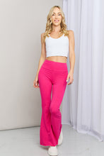 Load image into Gallery viewer, Zenana Full Size High Waist Sports Flare Pants in Hot Pink