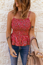 Load image into Gallery viewer, Floral Smocked Peplum Cami