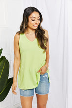 Load image into Gallery viewer, Blumin Apparel Chance of Sun Full Size Ribbed V-Neck Tank in Green