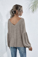Load image into Gallery viewer, Lantern Sleeve Dropped Shoulder Knit Top