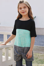 Load image into Gallery viewer, Girls Color Block Twisted Tunic Tee