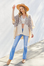 Load image into Gallery viewer, Justin Taylor Leopard Open Front Side Slit Poncho