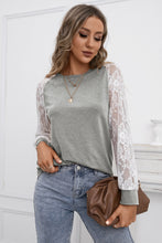 Load image into Gallery viewer, Lace Long Sleeve Contrast Top