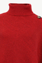 Load image into Gallery viewer, Handkerchief Hem Turtleneck Poncho Sweater