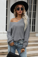 Load image into Gallery viewer, V-Neck Drop Shoulder Sweater