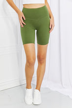 Load image into Gallery viewer, Zenana Fearless Full Size Brushed Biker Shorts in Olive