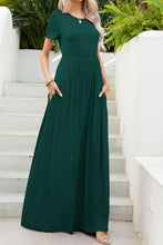 Load image into Gallery viewer, Round Neck Maxi Tee Dress with Pockets