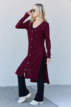 Load image into Gallery viewer, Zenana Autumn Aura Full Size Ribbed Longline Cardigan in Dark Burgundy