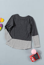 Load image into Gallery viewer, Girls Striped Color Block Sequin Pocket Top