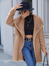 Load image into Gallery viewer, Open Front Turn-Down Collar Plush Coat
